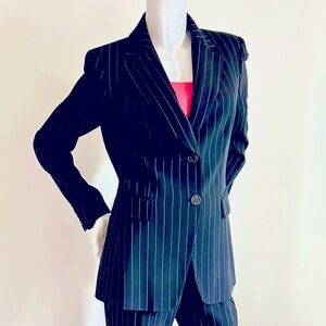 Dana Buchman Navy Pinstripe Blazer